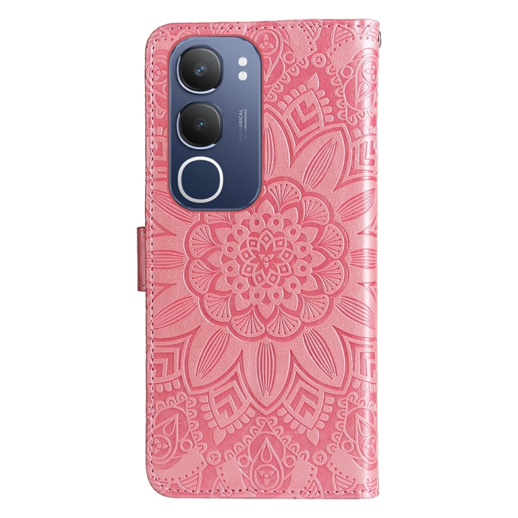 For vivo Y19s Embossed Sunflower Leather Phone Case
