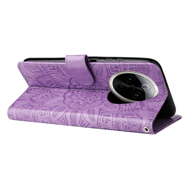 For vivo Y300 Pro Embossed Sunflower Leather Phone Case