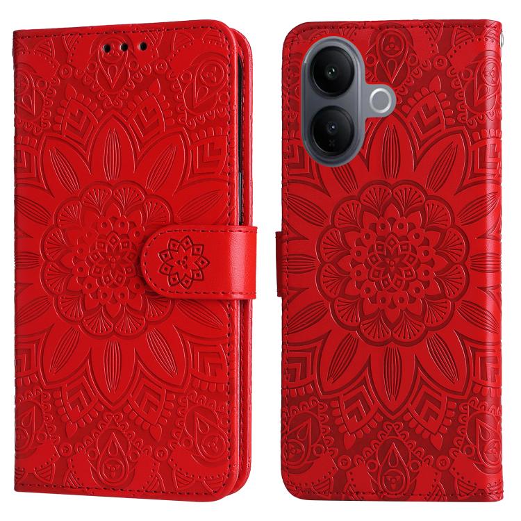 For vivo V60 Lite 4G / 5G Embossed Sunflower Leather Phone Case