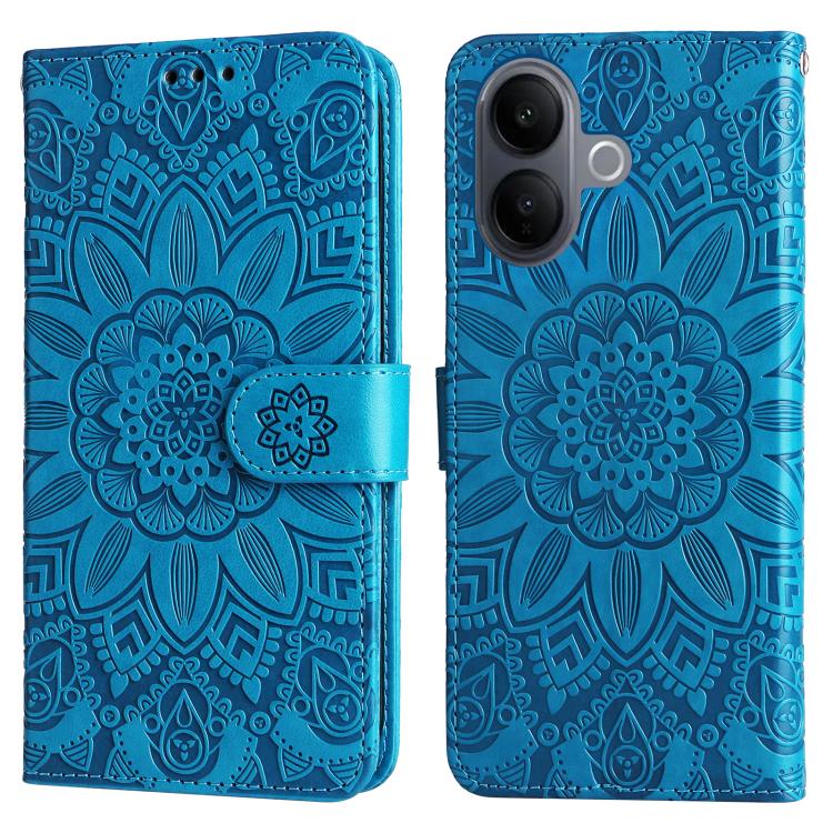For vivo V60 Lite 4G / 5G Embossed Sunflower Leather Phone Case