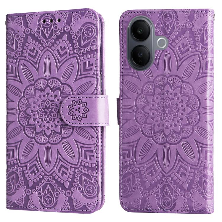 For vivo V60 Lite 4G / 5G Embossed Sunflower Leather Phone Case