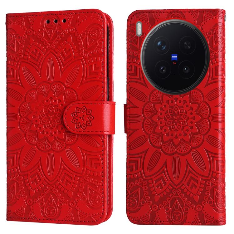 For vivo X300 Pro Embossed Sunflower Leather Phone Case