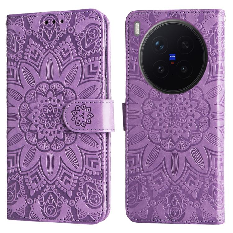 For vivo X300 Pro Embossed Sunflower Leather Phone Case