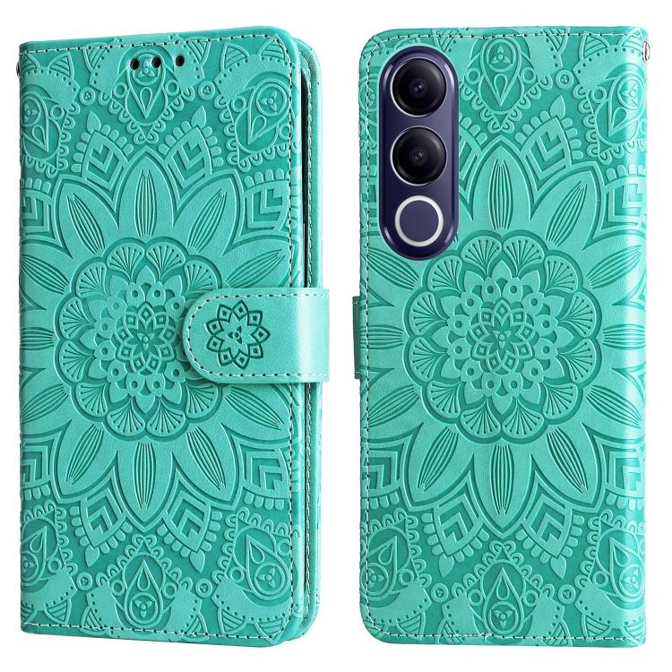 For vivo V70 FE 5G Embossed Sunflower Leather Phone Case