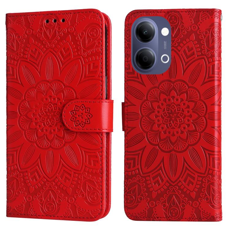 For vivo Y21 5G 2026 / vivo Y05 4G Embossed Sunflower Leather Phone Case