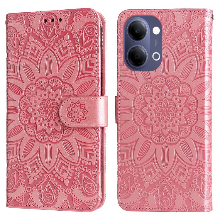 For vivo Y21 5G 2026 / vivo Y05 4G Embossed Sunflower Leather Phone Case