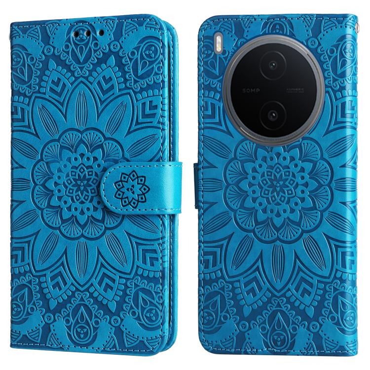 For vivo Y600 Pro 5G Embossed Sunflower Leather Phone Case