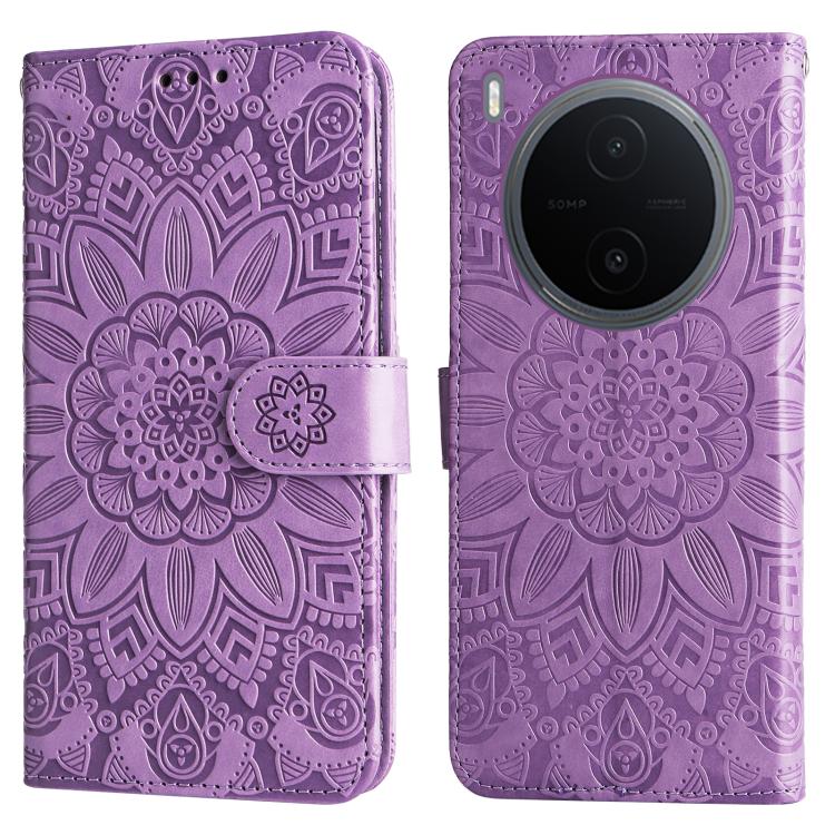 For vivo Y600 Pro 5G Embossed Sunflower Leather Phone Case