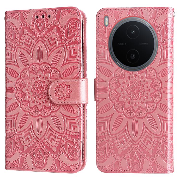 For vivo Y600 Pro 5G Embossed Sunflower Leather Phone Case