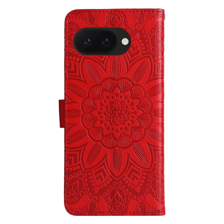 For Google Pixel 9a Embossed Sunflower Leather Phone Case
