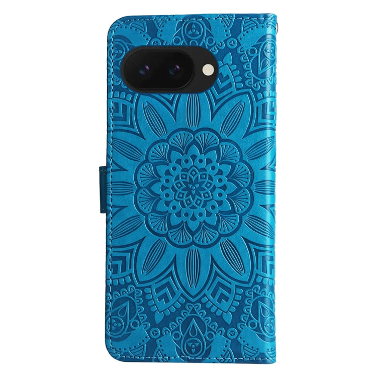 For Google Pixel 9a Embossed Sunflower Leather Phone Case