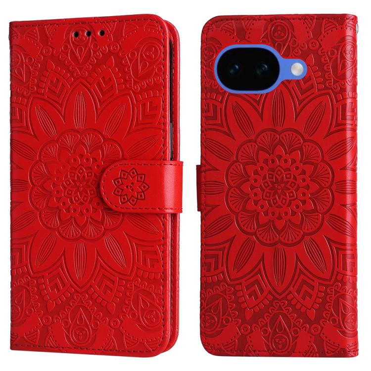 For Google Pixel 10a Embossed Sunflower Leather Phone Case