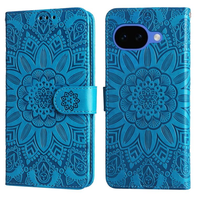 For Google Pixel 10a Embossed Sunflower Leather Phone Case