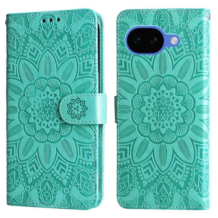 For Google Pixel 10a Embossed Sunflower Leather Phone Case