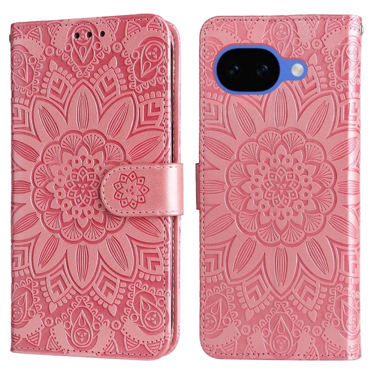 For Google Pixel 10a Embossed Sunflower Leather Phone Case