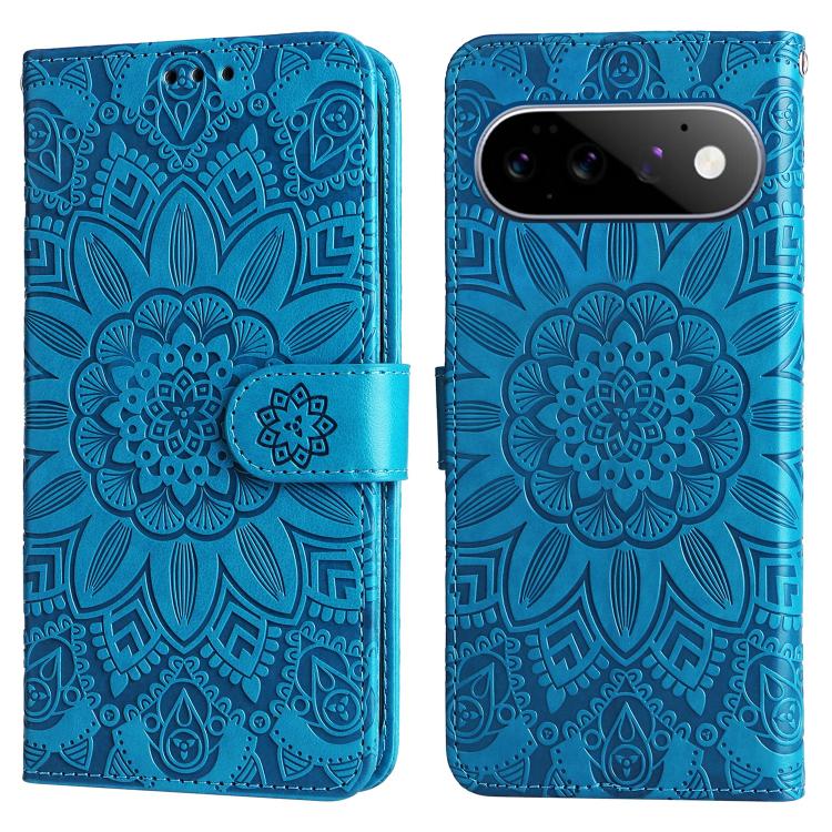 For Google Pixel 11 / Pixel 11 Pro Embossed Sunflower Leather Phone Case