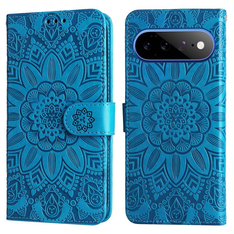 For Google Pixel 11 Pro XL Embossed Sunflower Leather Phone Case