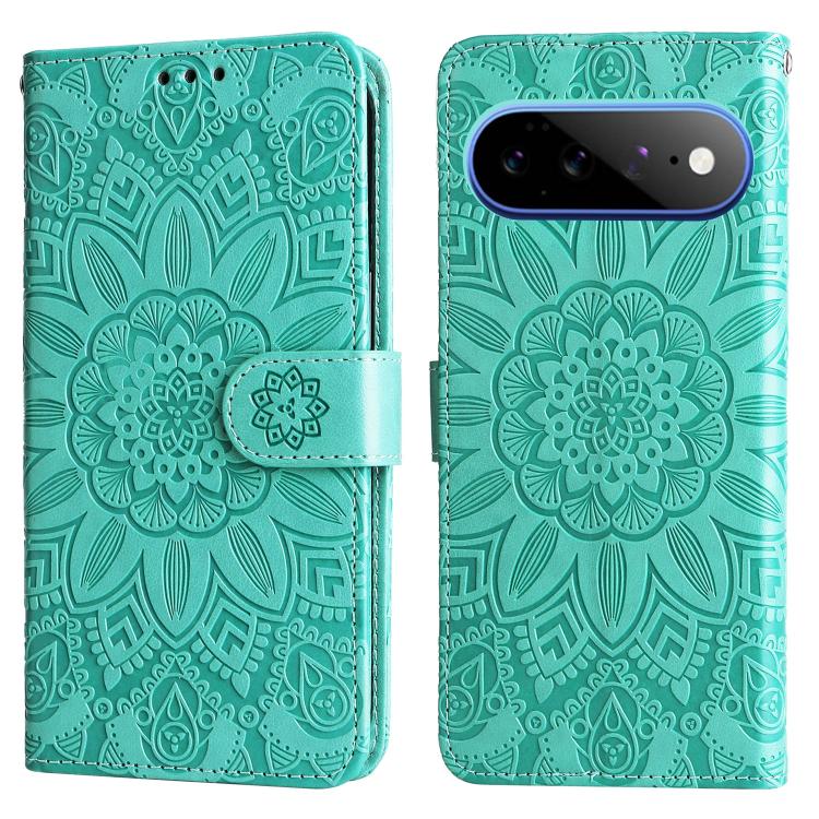 For Google Pixel 11 Pro XL Embossed Sunflower Leather Phone Case