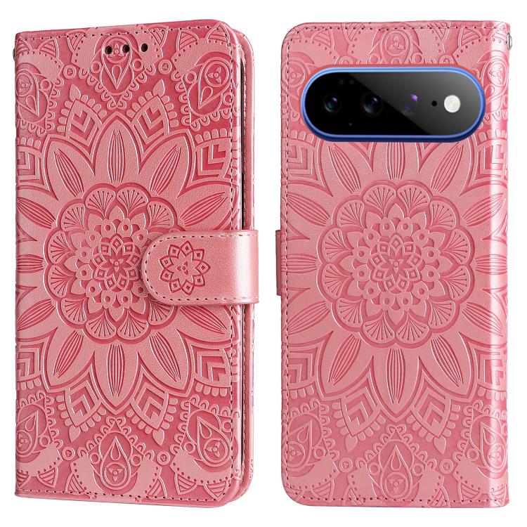 For Google Pixel 11 Pro XL Embossed Sunflower Leather Phone Case