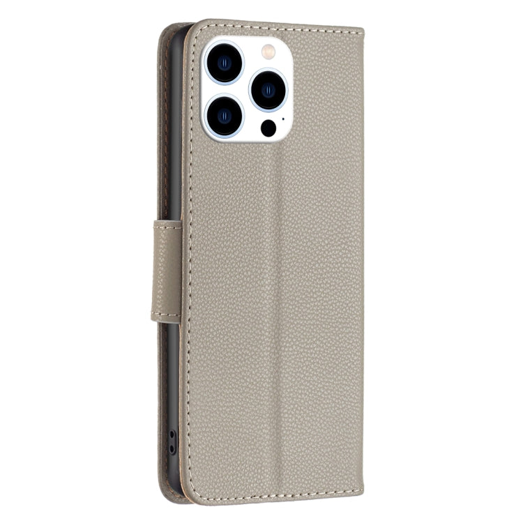 For iPhone 16 Pro Max Litchi Texture Pure Color Flip Leather Phone Case
