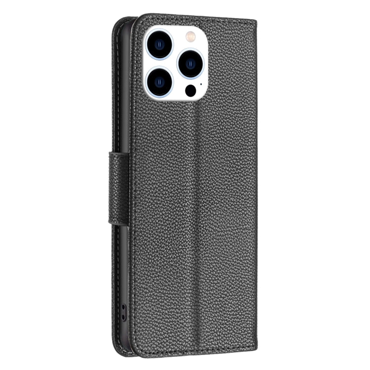 For iPhone 16 Pro Max Litchi Texture Pure Color Flip Leather Phone Case