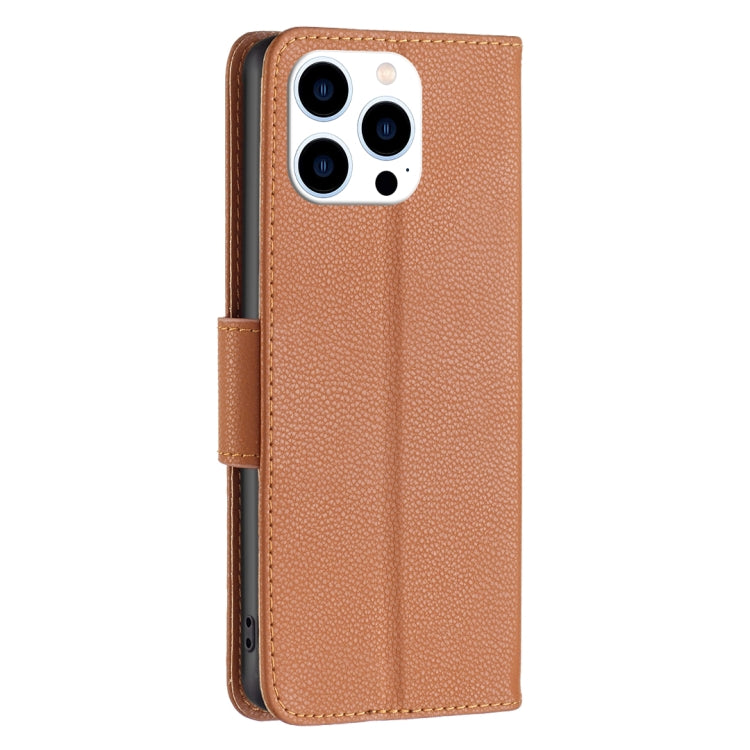 For iPhone 16 Pro Litchi Texture Pure Color Flip Leather Phone Case