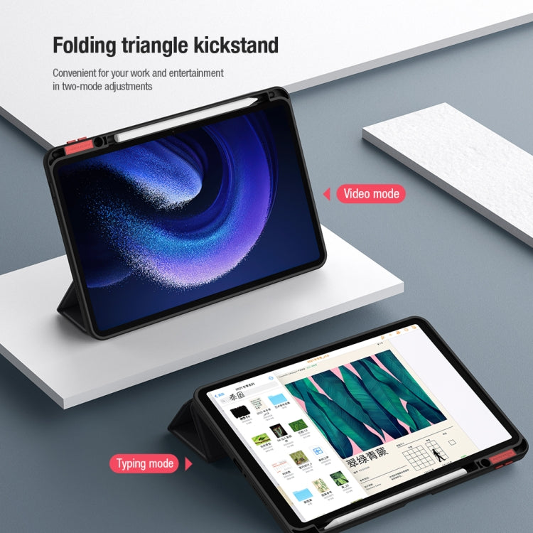 For Xiaomi Pad 6 / Pad 6 Pro NILLKIN PC + TPU Horizontal Flip Leather Tablet Case with Holder(Black)