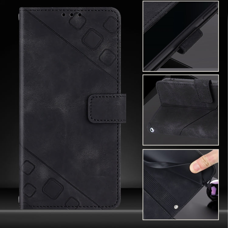 For iPhone SE 2024 Skin-feel Embossed Leather Phone Case