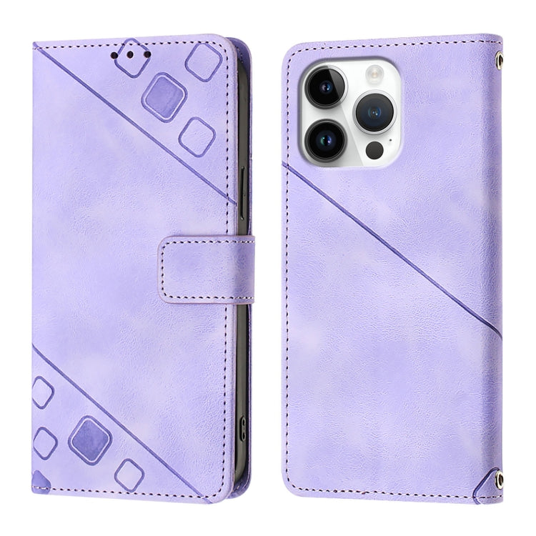 For iPhone 16 Pro Max Skin-feel Embossed Leather Phone Case
