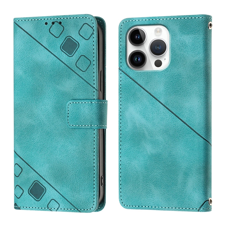 For iPhone 16 Pro Max Skin-feel Embossed Leather Phone Case