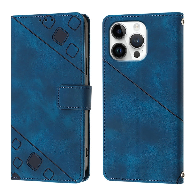 For iPhone 16 Pro Max Skin-feel Embossed Leather Phone Case