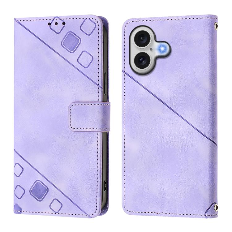 For iPhone 17 Skin-feel Embossed Leather Phone Case