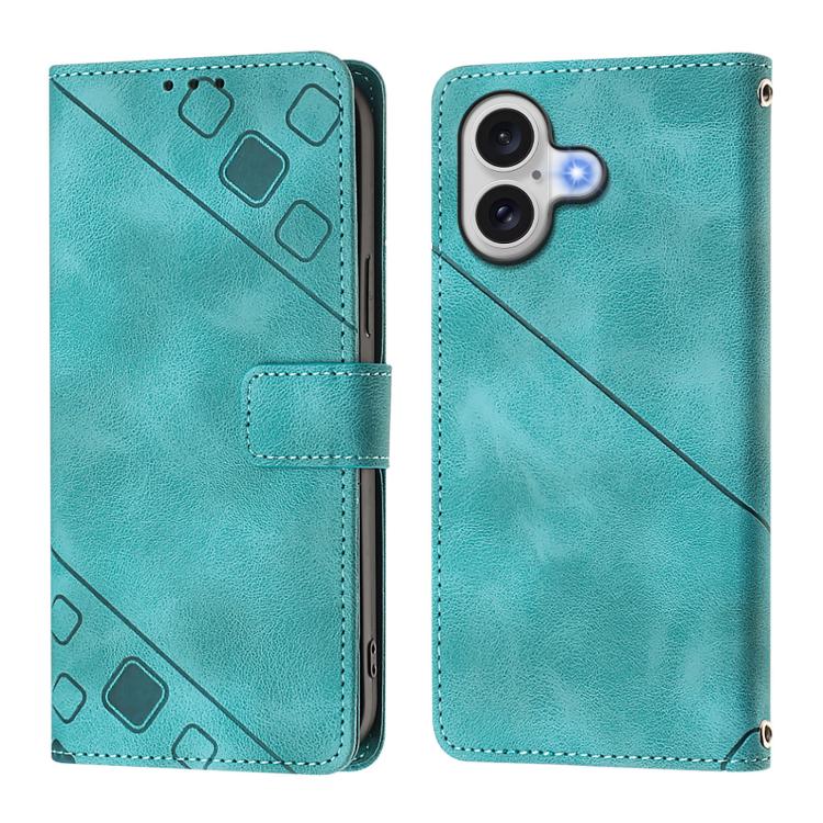 For iPhone 17 Skin-feel Embossed Leather Phone Case