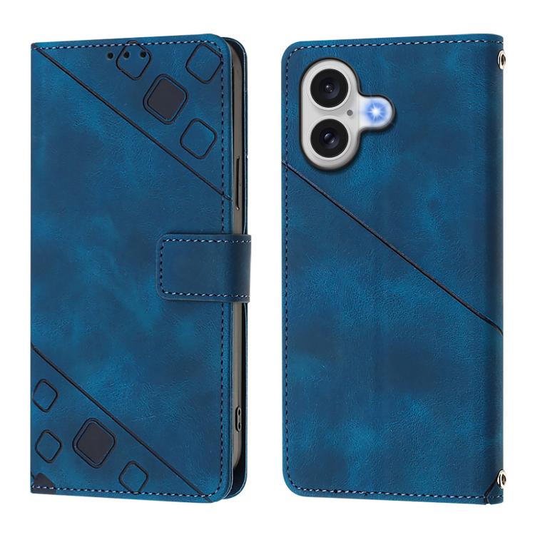 For iPhone 17 Skin-feel Embossed Leather Phone Case