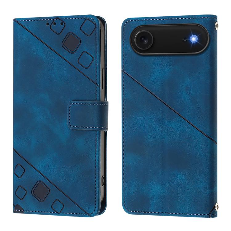 For iPhone Air Skin-feel Embossed Leather Phone Case