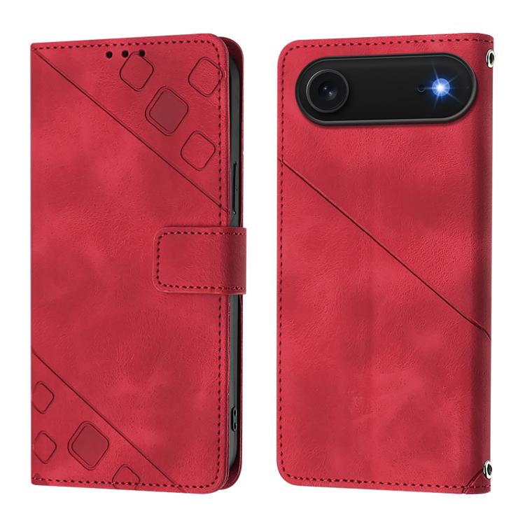 For iPhone Air Skin-feel Embossed Leather Phone Case
