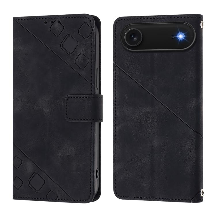 For iPhone Air Skin-feel Embossed Leather Phone Case