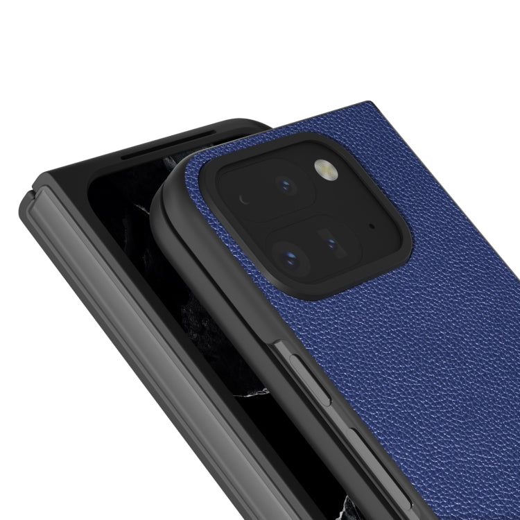 For Google Pixel 9 Pro Fold ABEEL Black Edge Genuine Leather Mino Phone Case