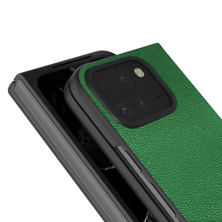 For Google Pixel 9 Pro Fold ABEEL Black Edge Genuine Leather Mino Phone Case