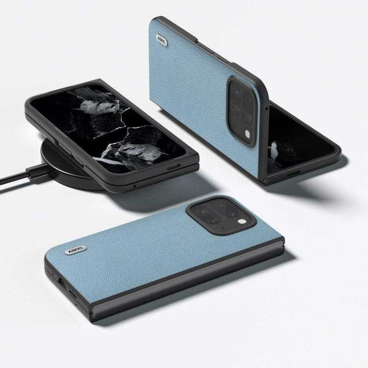 For Google Pixel 9 Pro Fold ABEEL Black Edge Genuine Leather Mino Phone Case