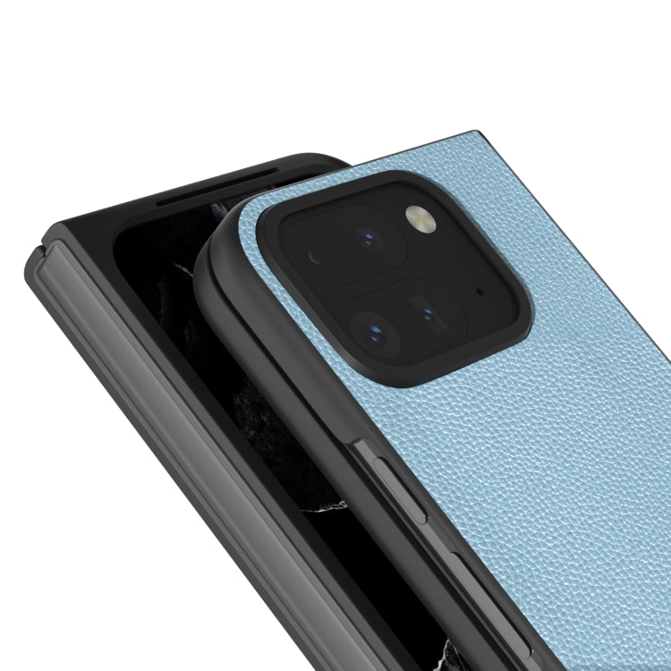 For Google Pixel 9 Pro Fold ABEEL Black Edge Genuine Leather Mino Phone Case