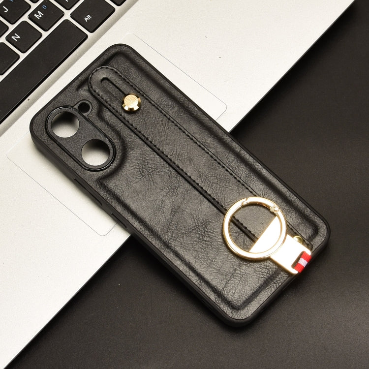 For vivo Y03 4G Wristband Leather Back Phone Case