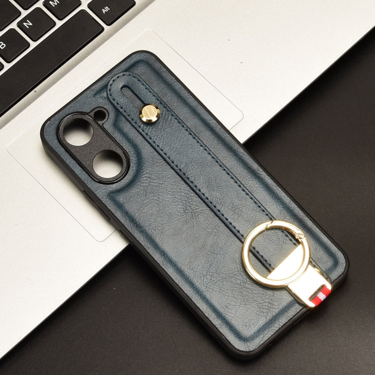 For vivo Y03 4G Wristband Leather Back Phone Case