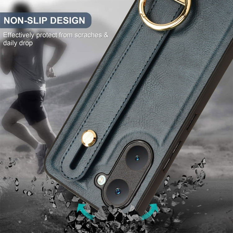For vivo Y03 4G Wristband Leather Back Phone Case