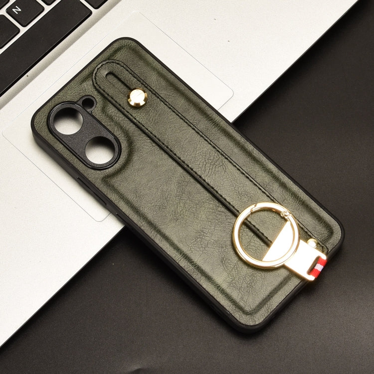 For vivo Y03 4G Wristband Leather Back Phone Case
