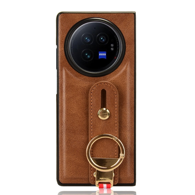 For vivo X Fold3 Wristband Leather Back Phone Case