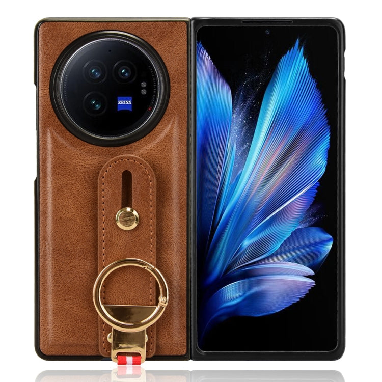 For vivo X Fold3 Wristband Leather Back Phone Case