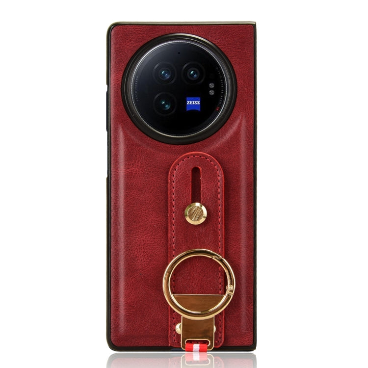 For vivo X Fold3 Pro Wristband Leather Back Phone Case