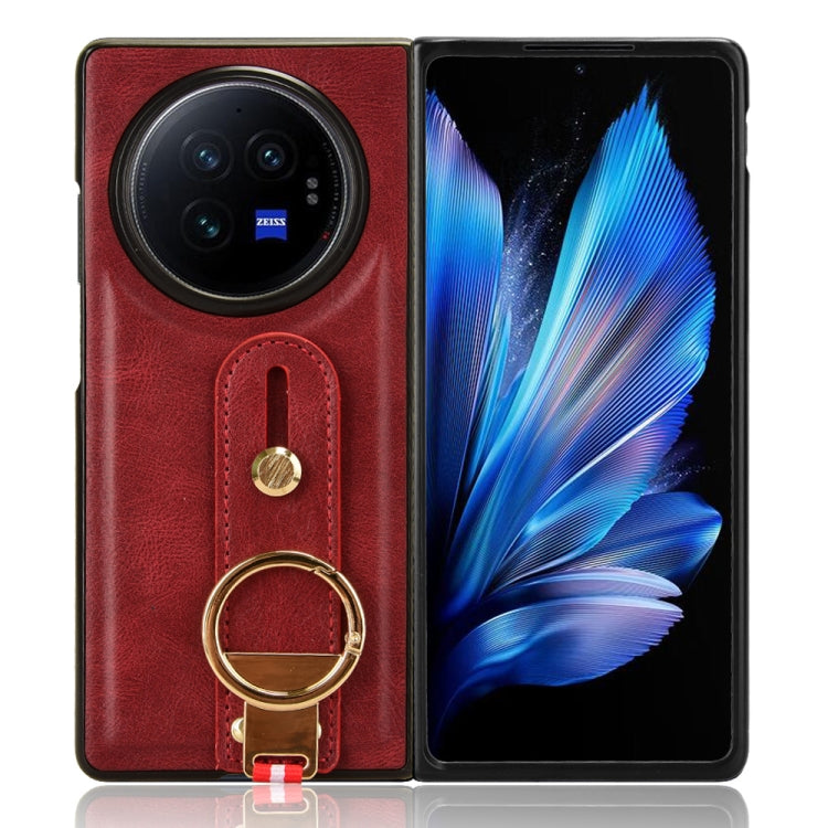 For vivo X Fold3 Pro Wristband Leather Back Phone Case