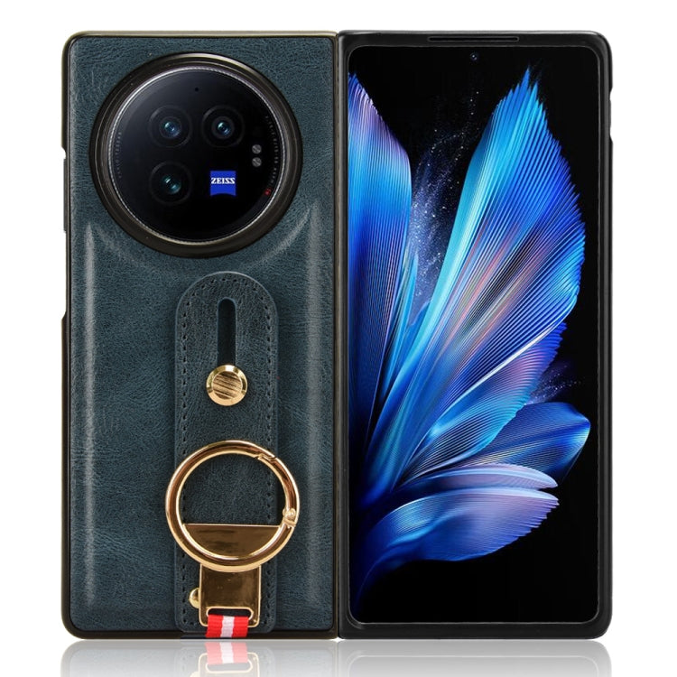 For vivo X Fold3 Pro Wristband Leather Back Phone Case